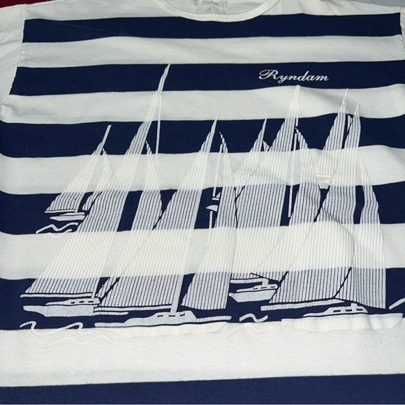 Holland America BOAT single Stitch VTG CRUISE T SHIRT STRIPED nautical Sailing L - Picture 13 of 15